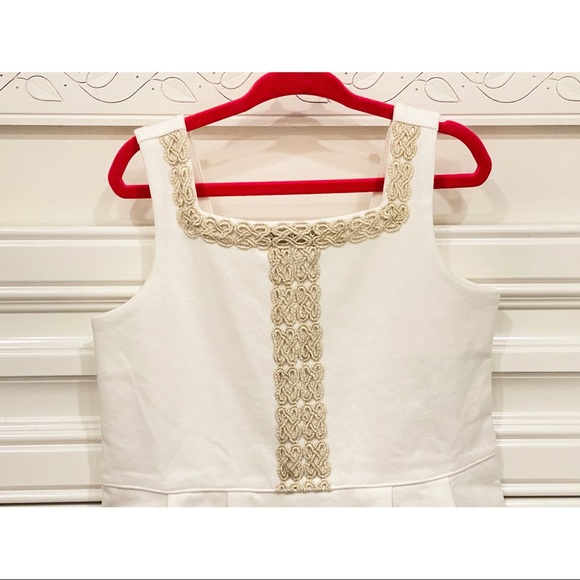 NWT Beautiful Janie and Jack Ivory Dress w/ Gold Detailing Sz. 5 - Picture 2 of 6